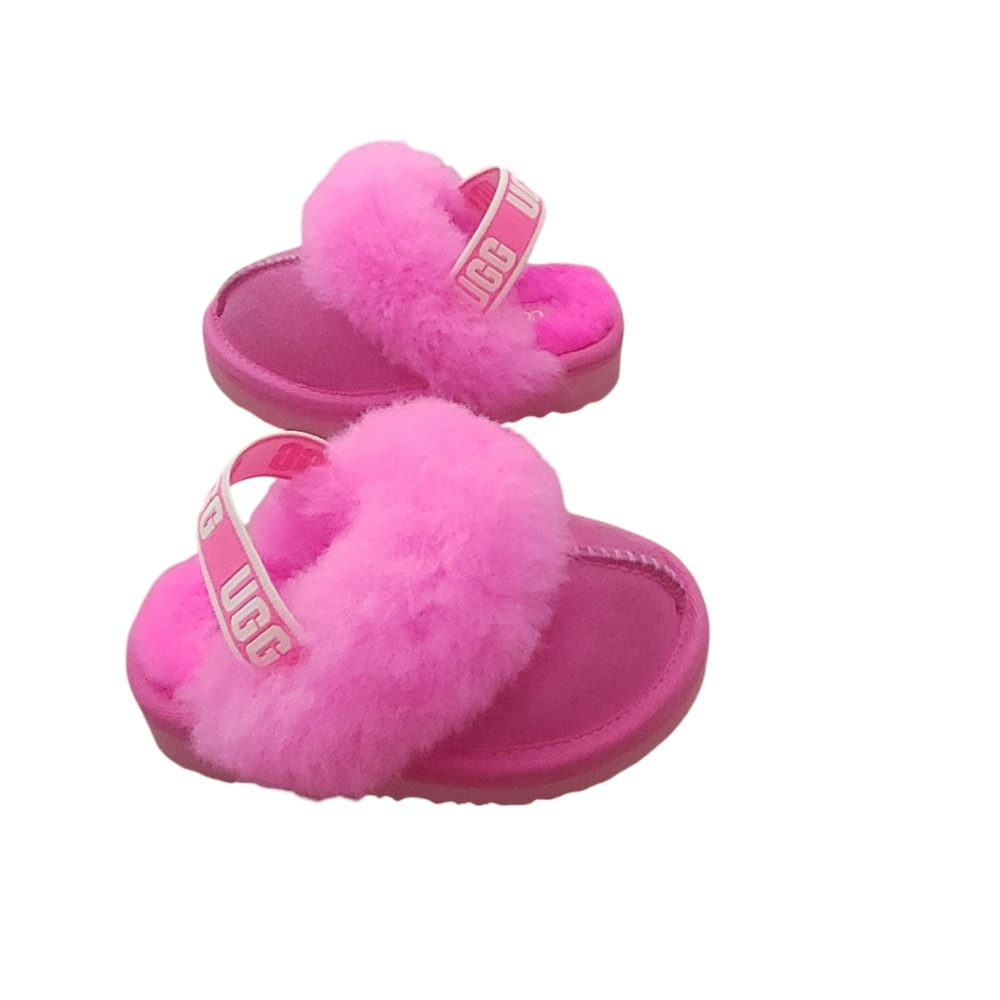 UGG Pink Fluff Slide Slippers for Kids
